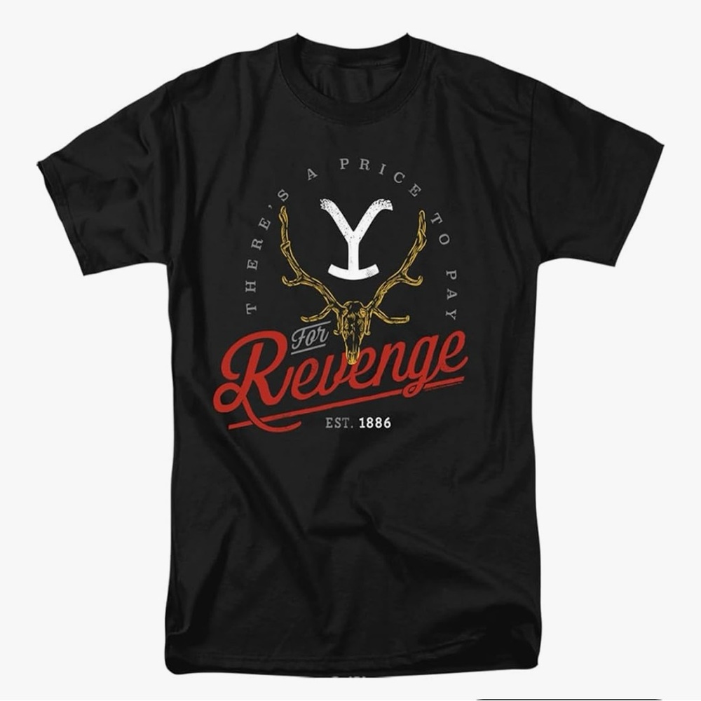 Yellowstone Revenge Skull/Unisex Adult T Shirt/Size: Small